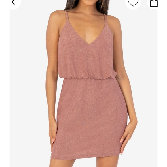 Speechless Dresses & Skirts - Speechless Dusty Rose Glitter Blouson Dress